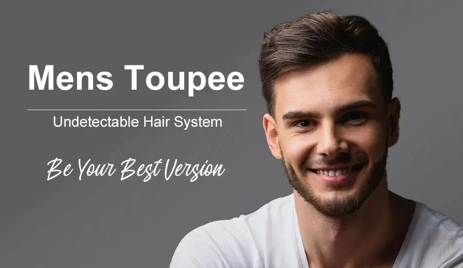 Swiss Lace PU Toupee Black Europe Human Hair Wig 1B40 Replacement System