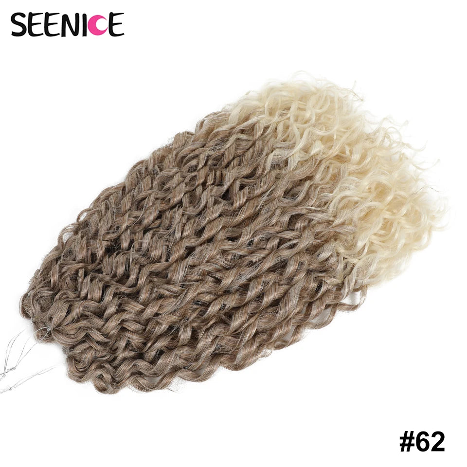 Synthetic Hair Deep Wave Twist Crochet Braid Afro Curl Ombre Blonde Pink