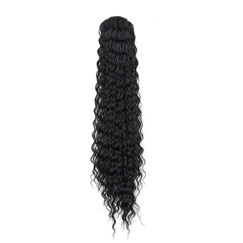Synthetic Long Water Wave Curly Drawstring Ponytail Hair Extension Fashion Hairpiece Party