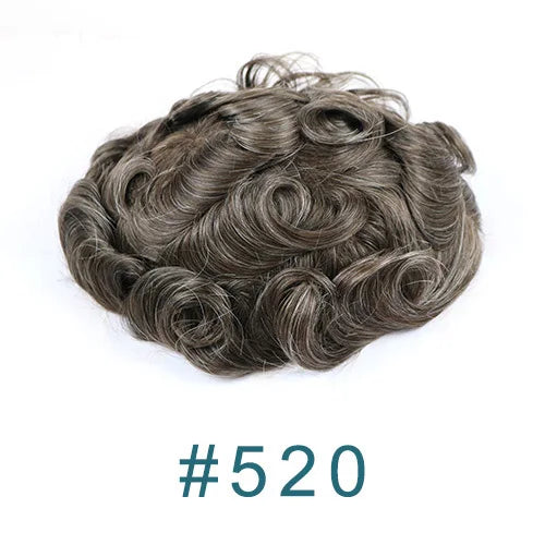 100% Human Hair Ombre Honey Brown Men's Wig Capillary Prosthesis System Natural