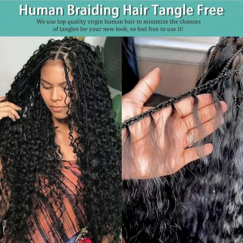 Human Braiding Hair Deep Water Wave Bulk 110g Bundles Full Thick No