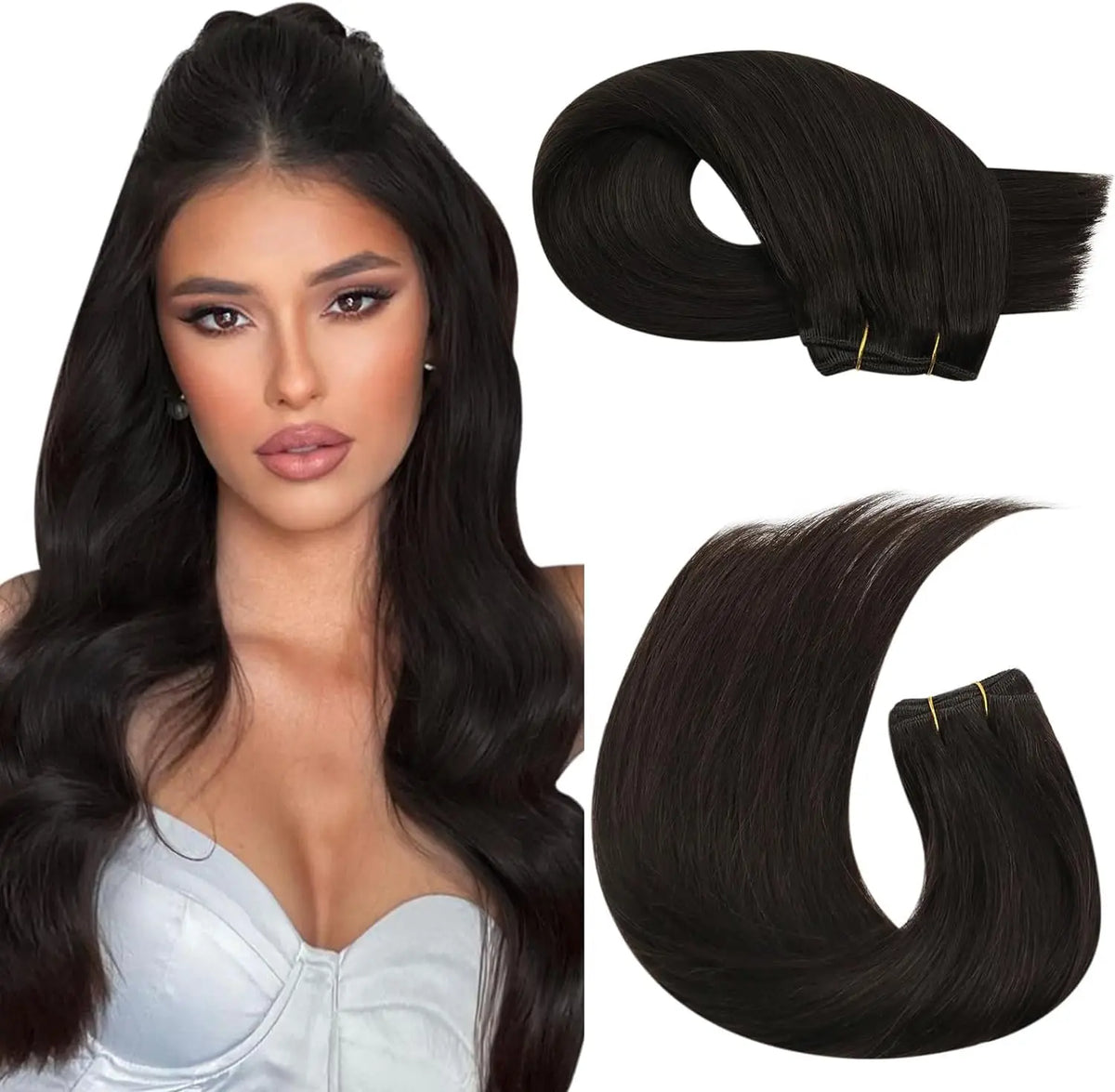 Brazilian Human Hair Wefts, Machine Weft Remy Straight Sew-In Bundles 100g