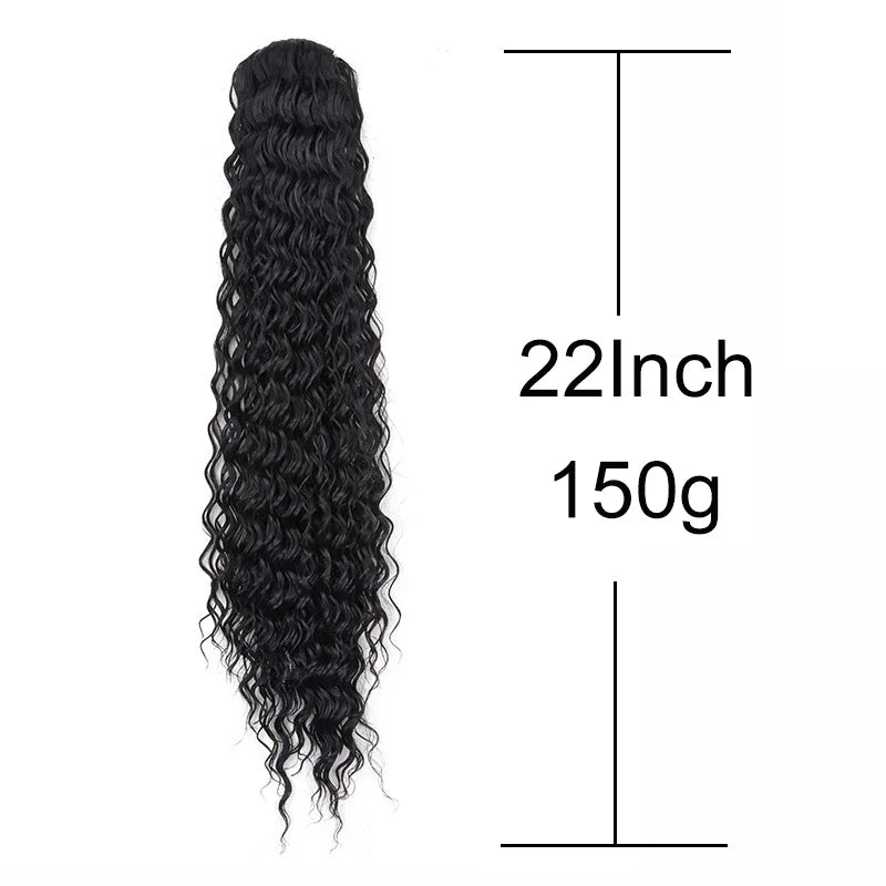 Synthetic Long Water Wave Curly Drawstring Ponytail Hair Extension Fashion Hairpiece Party