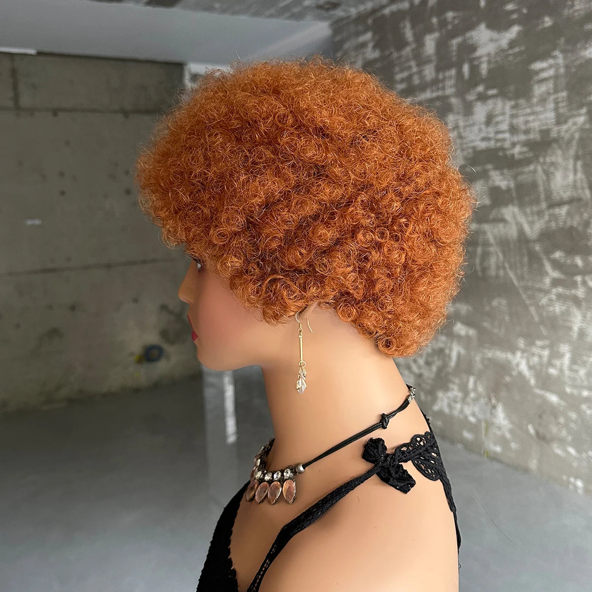 Short Afro Kinky Curly Wigs Human Hair Brazilian Full Machine Made