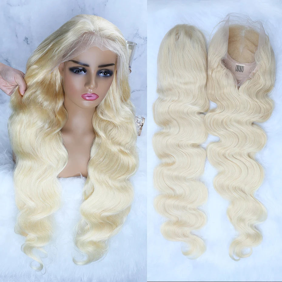 613 Honey Blonde Wig Human Hair Brazilian, 13x6 HD Lace Frontal Body