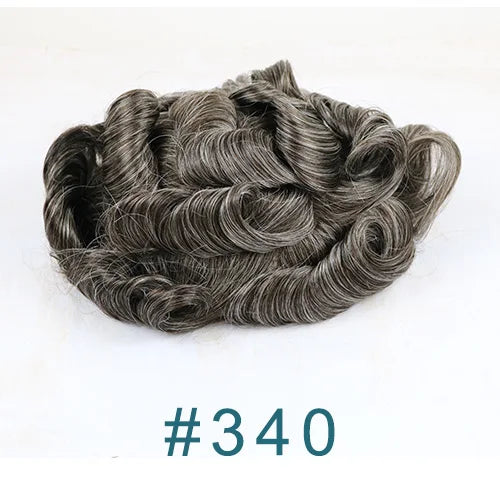 Men's Platinum Blonde 100% Human Hair V-looped PU 120-130% Density Toupee for Men 0.06-0.08mm Skin Base Hair Prosthesis System