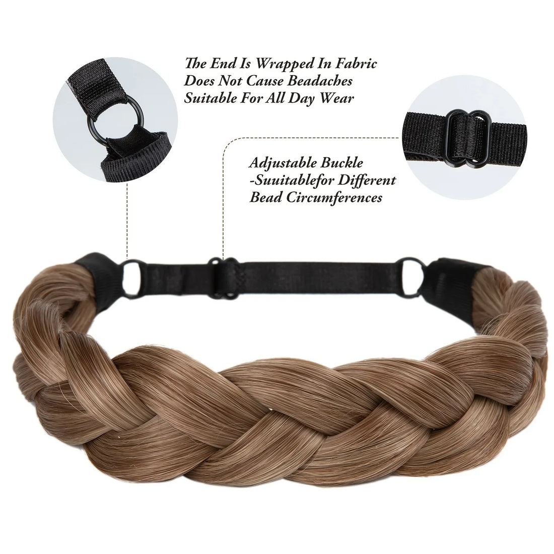 Synthetic Fishbone Braid Headband, Twist Braid Hairband Hairpin, Non-Slip Headdress