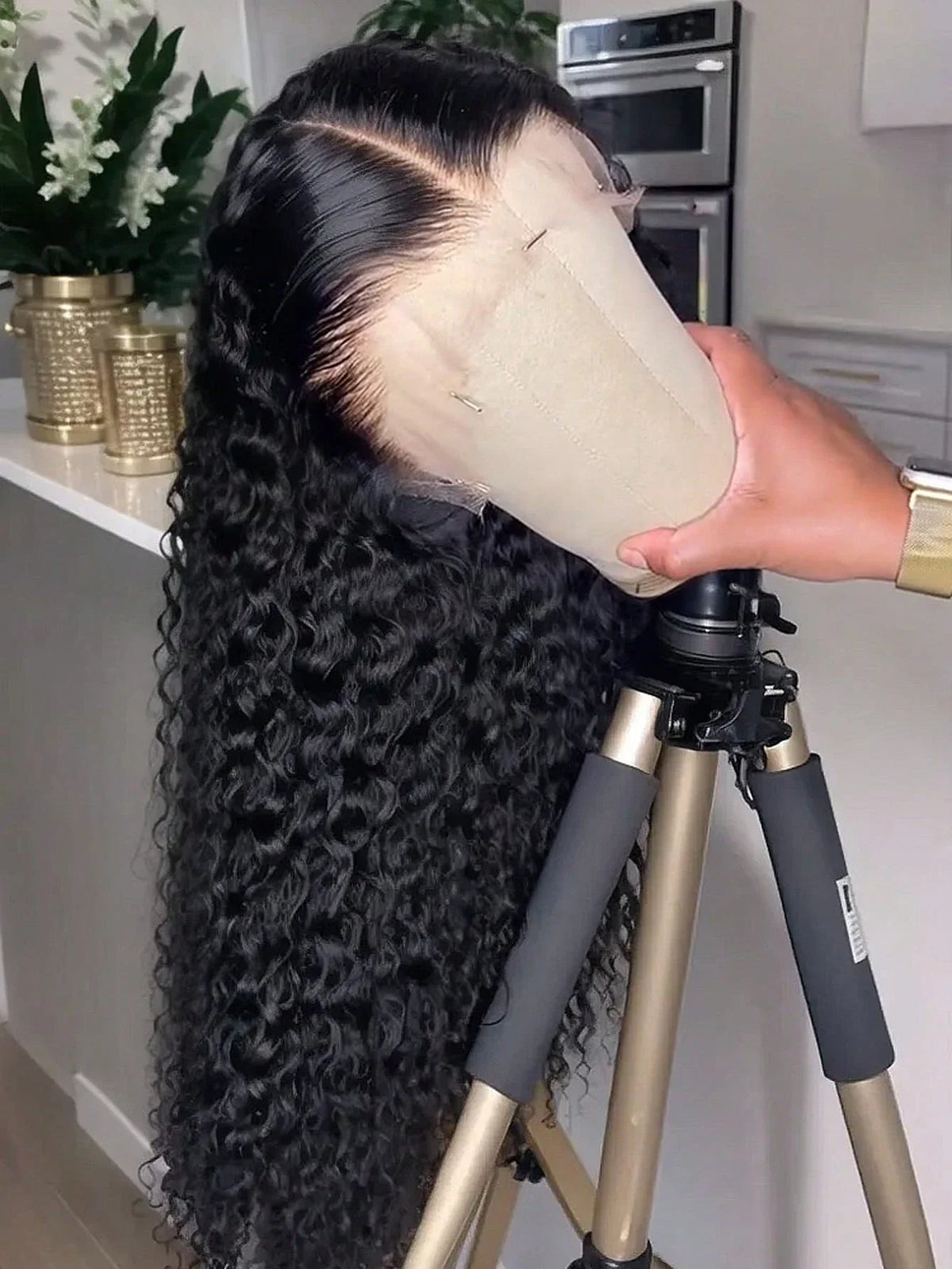 40 Inch Natural Black Water Deep Wave Human Hair Wigs, 13x4 13x6 HD Transparent Lace Frontal Wig 200 Density Pre Plucked Glueless Lace Front Wig