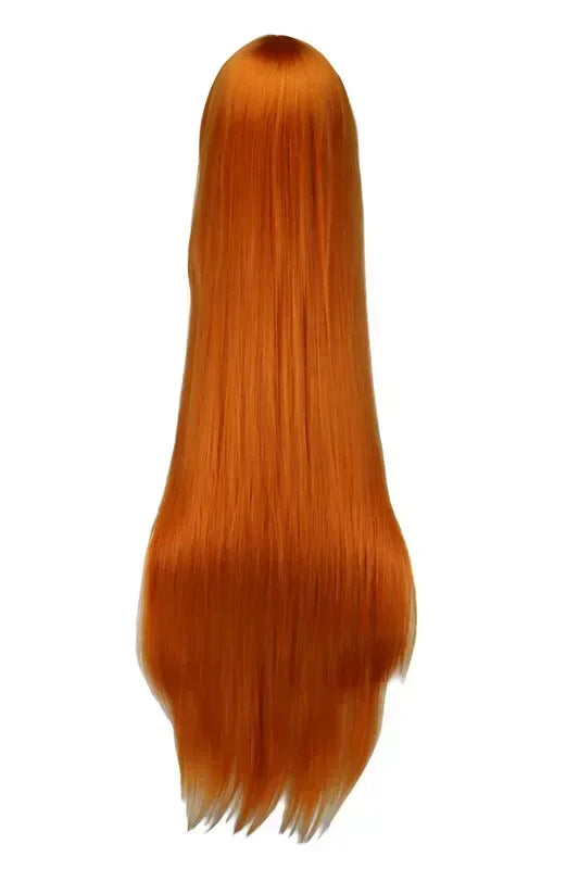 Long Straight Cosplay Wig Black Purple Red Pink Blue Dark Brown Cm
