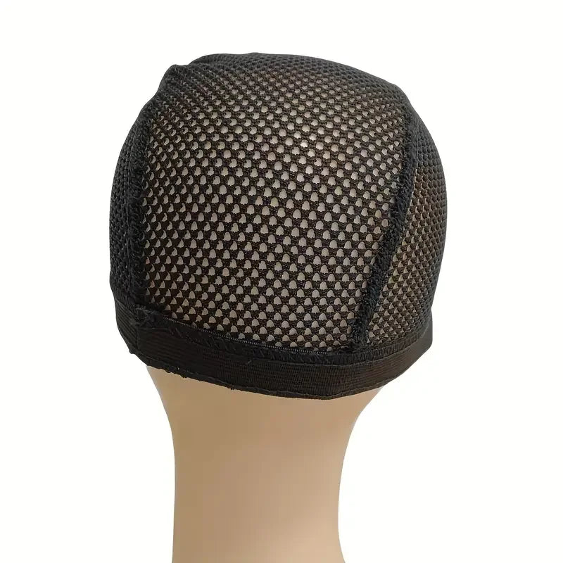 6PC Black Mesh Wig Caps, Elastic Lace Net for Making Wigs, Stretchable and Adjustable, Comfortable and Breathable
