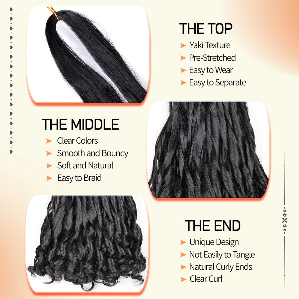 French Curly Braiding Hair 16Inch Synthetic Pre Stretched Loose Wavy Curl Extensions