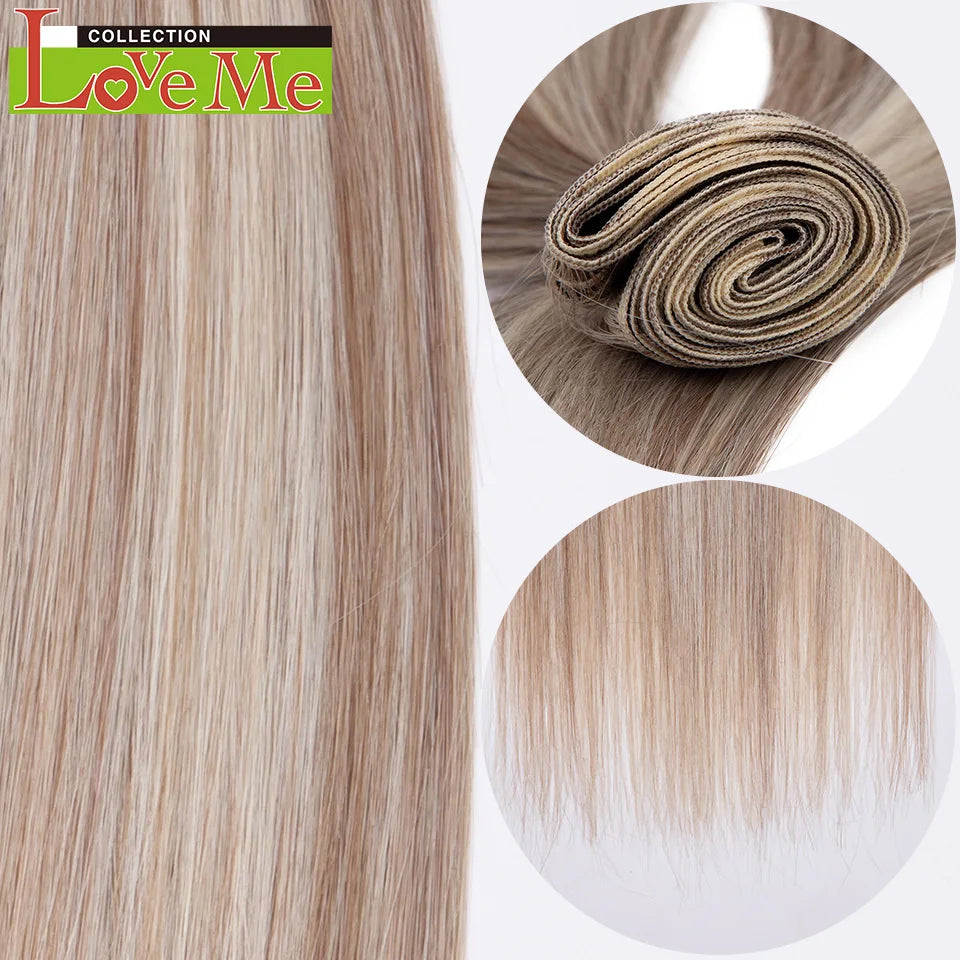Yaki Straight Hair Extensions Salon Synthetic Bundles Temperature Fiber Ombre Blonde Fake