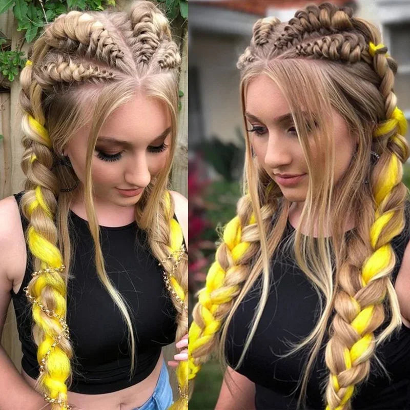 Purple Braiding Hair Pre Stretched Synthetic Kanekalon Crochet Jumbo Braids Extensions Accessories