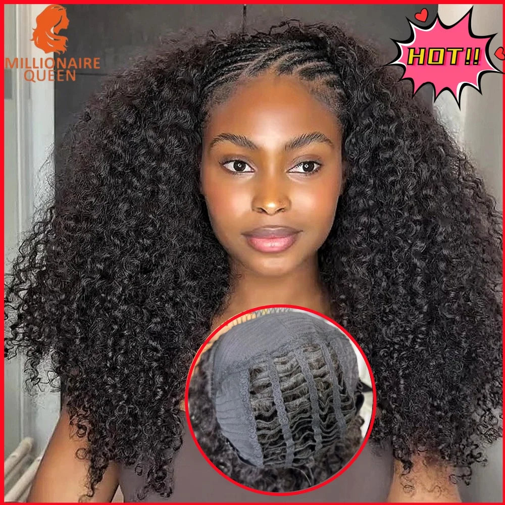 Half Wigs Beginner Friendly Burmese Pixie Curly, 300% Clip Ins Flip Over