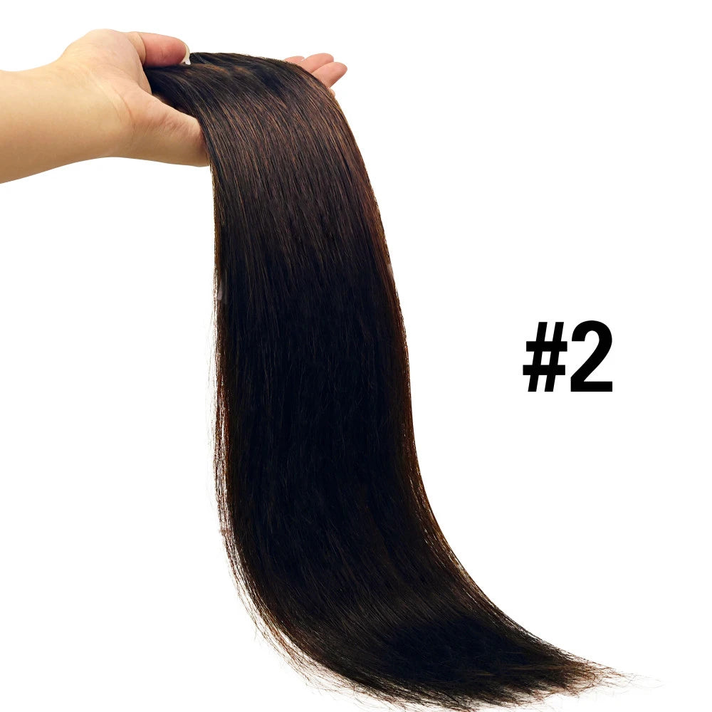 Clip in Hair Extensions Chestnut Brown Double Weft Thick 120G Silky Straight