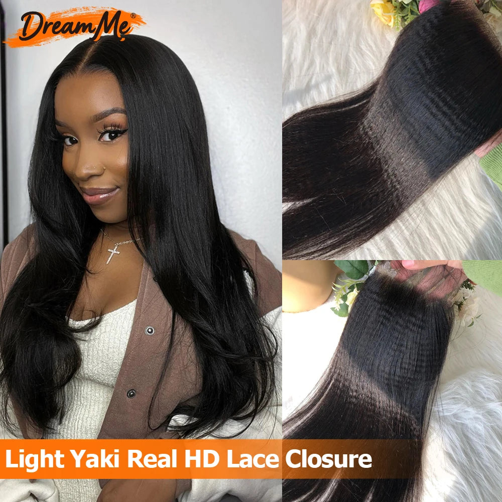 Yaki Straight 13x6 HD Full Lace Frontal Only Closure Invisiable Melt Skins