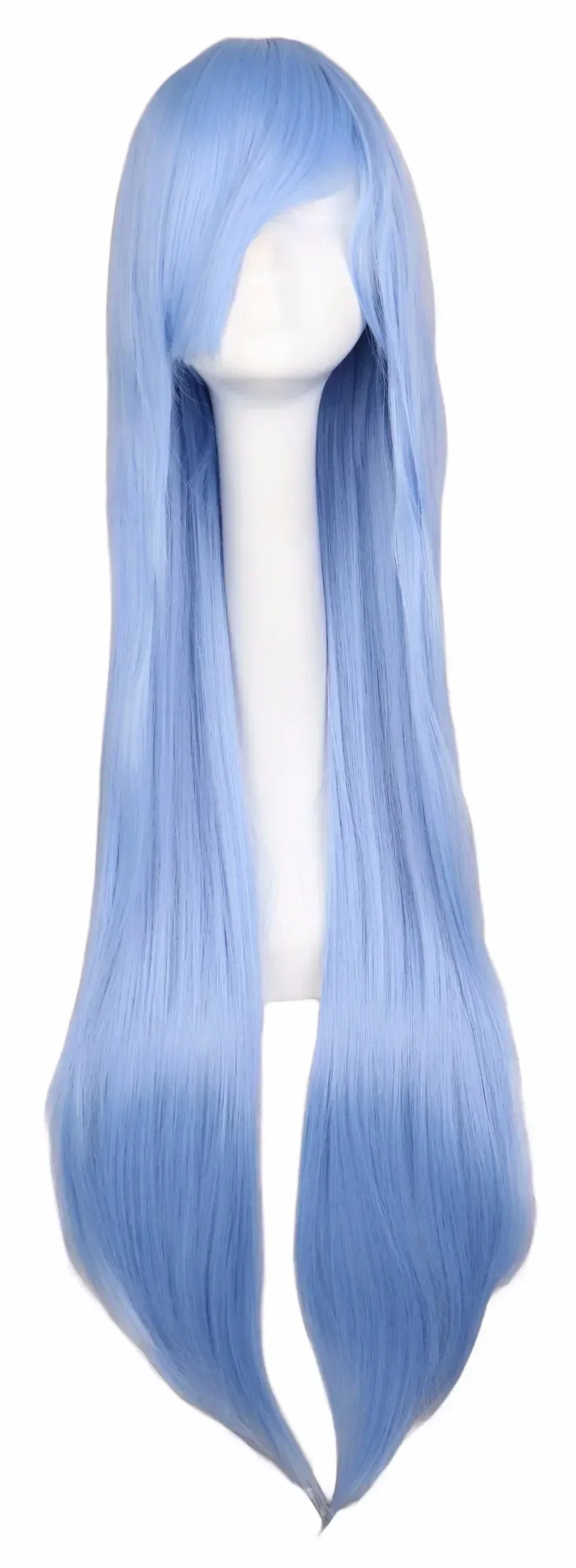 Long Straight Cosplay Wig Black Purple Red Pink Blue Dark Brown Cm