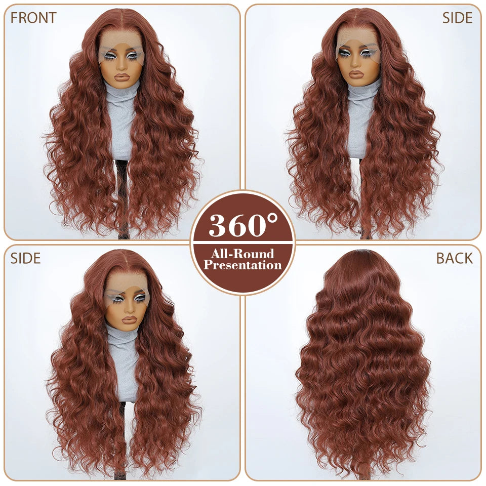 Synthetic Blend Lace Wigs Body Wave, 13x6 HD Frontal Baby Hair African
