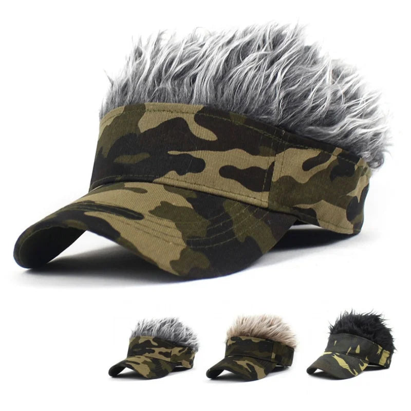 Synthetic Spiked Hair Wig Golf Baseball Cap Fake Short Sports Hat Outdoor