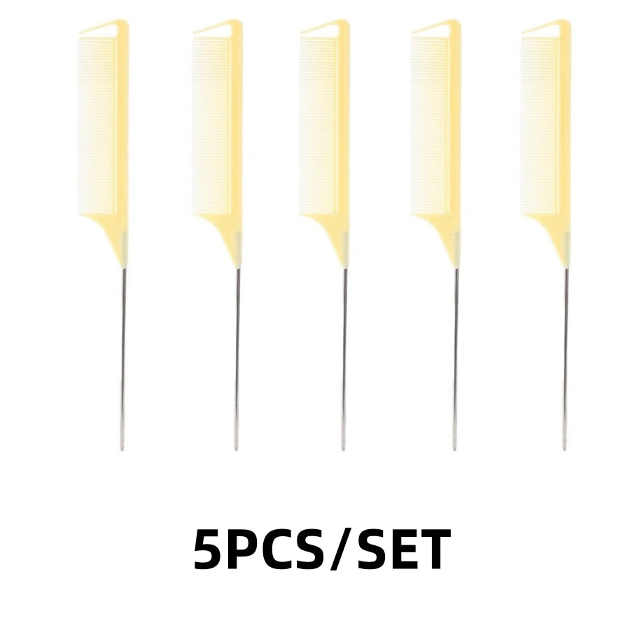 Professional Candy Color Pointy Tail Combs for Wig Parting, Braiding and Hair Dye, 5/12 Pcs