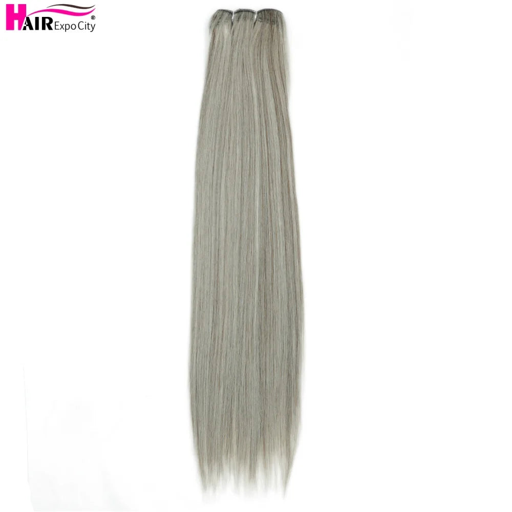 Bone Straight Synthetic Hair Bundles Ombre Blonde Weft Super Long Weave Extensions