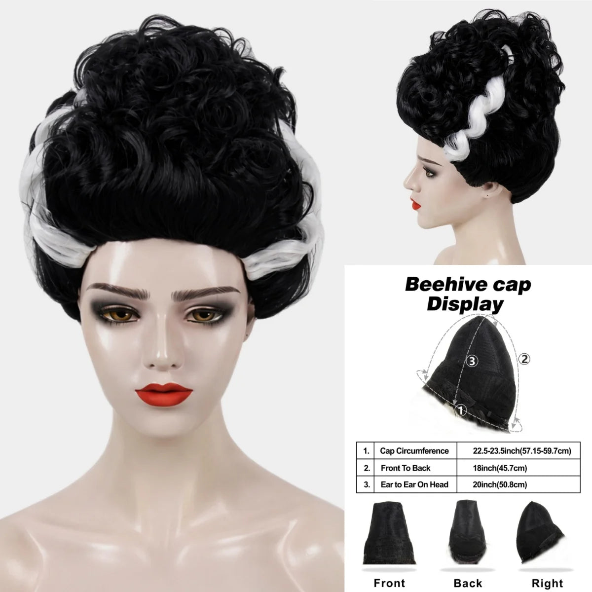 Victorian Rococo Costume Cosplay Wig, 18th Century Baroque Beehive Curly Synthetic Wig