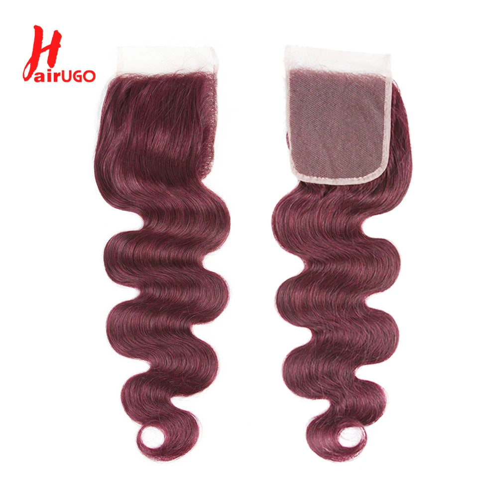 Brazilian 99J 4x4 Straight Hair Closure 4*4 Lace 10''-20'', 100% Human Baby