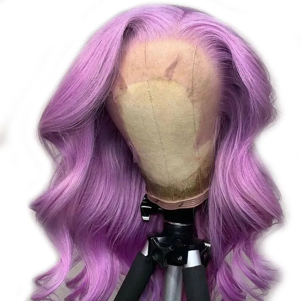 180% Density Brown Roots Ash Blonde Body Wave Lace Frontal Wig, 13x4, Ombre, Synthetic Blend