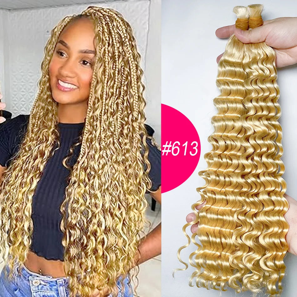 Bundles No Weft Boho Braids, 100% Human Hair Extension Braiding Vietnamese 27/613