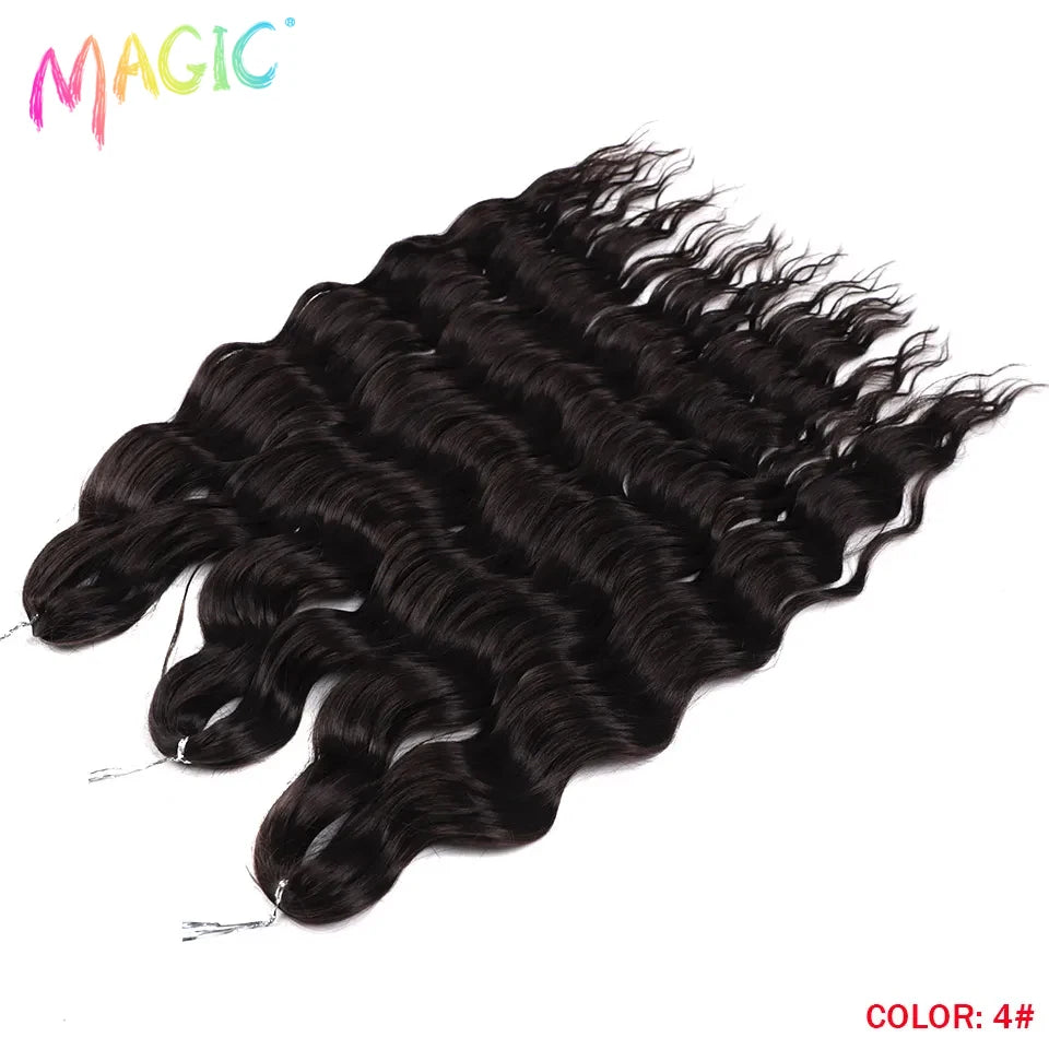 Water Wave Braiding Hair Extensions Ombre Blonde Deep Afro Curl Twist Crochet