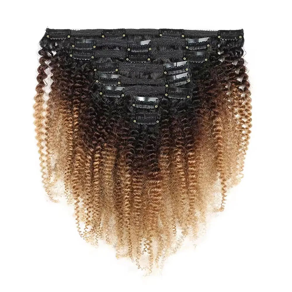 Afro Curly Clip-in Human Remy Hair Extensions 10-24 Kinky Textured, 100% 120g