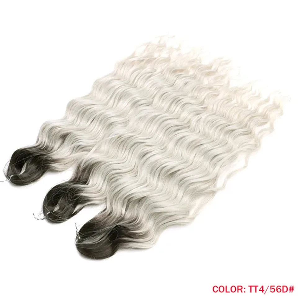 Synthetic Loose Deep Wave 24" Braiding Hair Extensions Water Braid Ombre Blonde