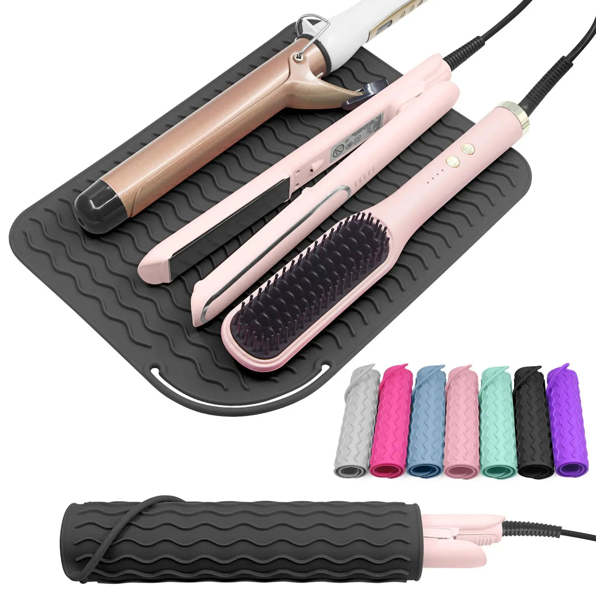 Silicone Heat Resistant Mat Hair Insulation Portable Tools Pad Straightener Curling Stick