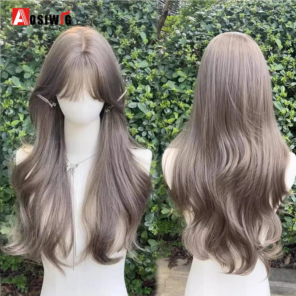 Blonde Twin Ponytail Princess Cut Natural Short Hair Synthetic Wigs Bangs Heat