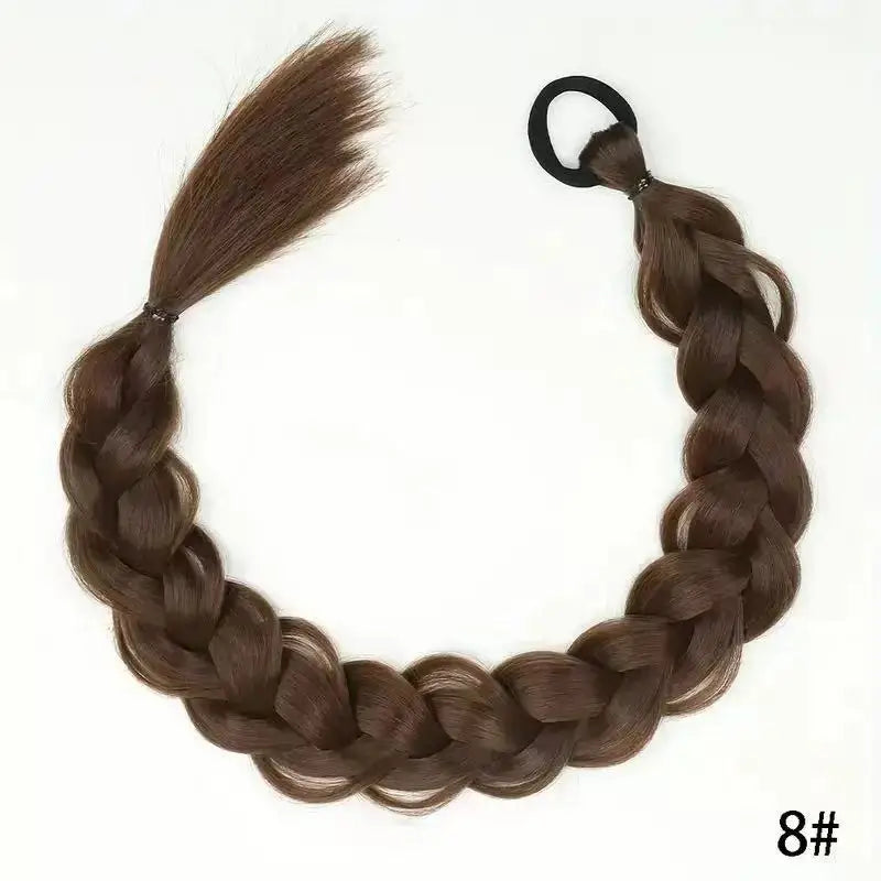 Synthetic Braided Ponytail Hair Extension with Elastic Band, 24 Inch