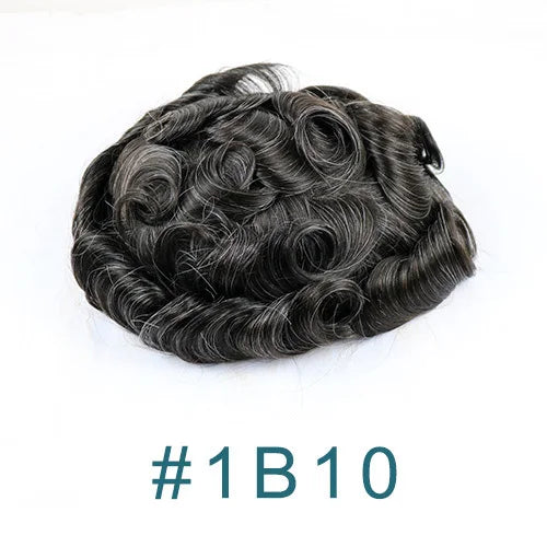 100% Human Hair Ombre Honey Brown Men's Wig Capillary Prosthesis System Natural