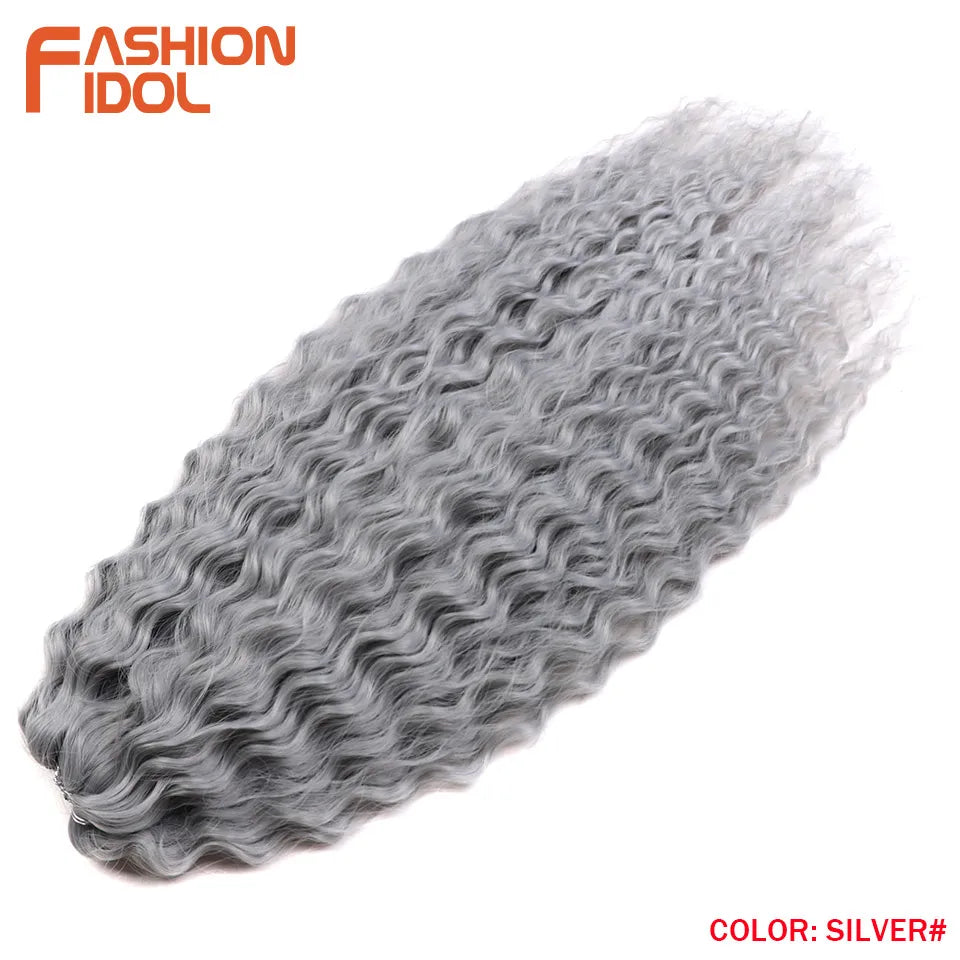 Synthetic Twist Crochet Curly Hair Water Wave Braid Ombre Blonde Brown Deep