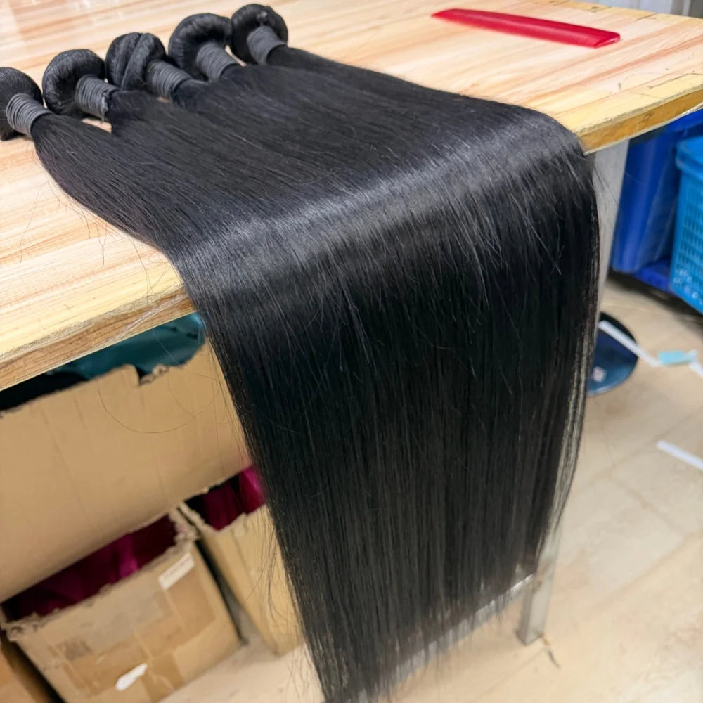100% Human Hair Bundles Weaves Straight Extensions /Pack Brazilian Deals Raw Fast