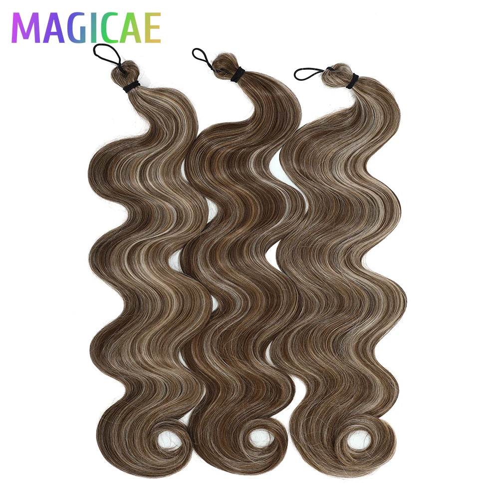 300G 26Inch Ombre Grey Crochet Braids Body Wave Light Brown Highlight Sp4/27/613