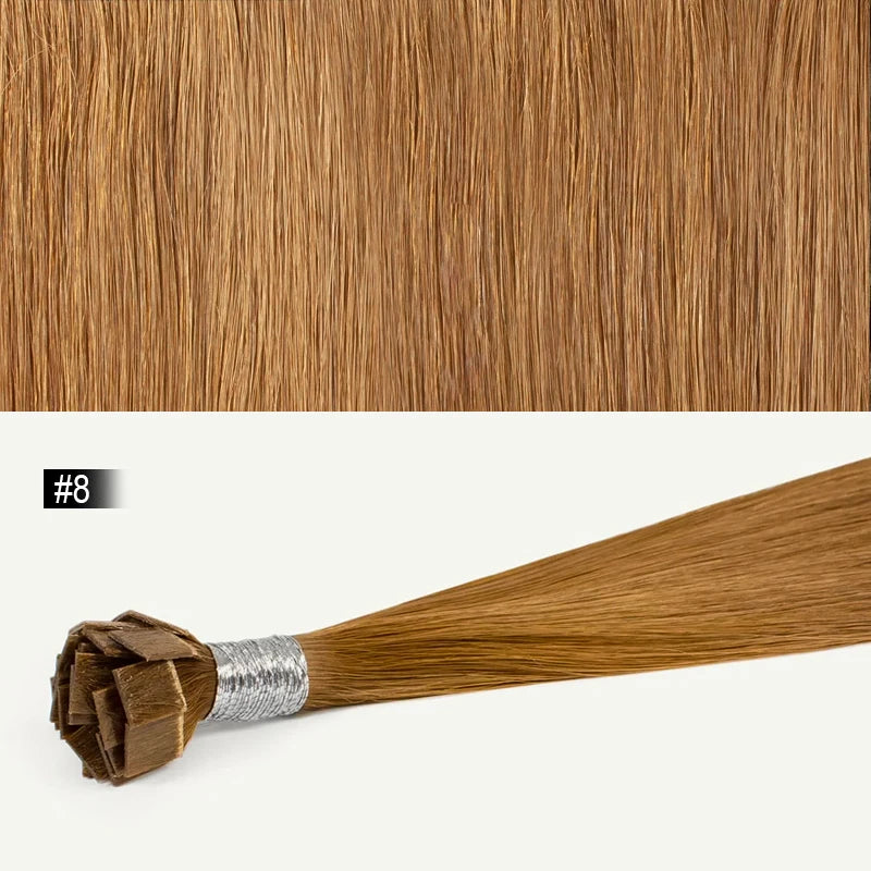 613 Beach Blonde Flat Tip Hair Extensions, 100% Virgin Human Straight Keratin