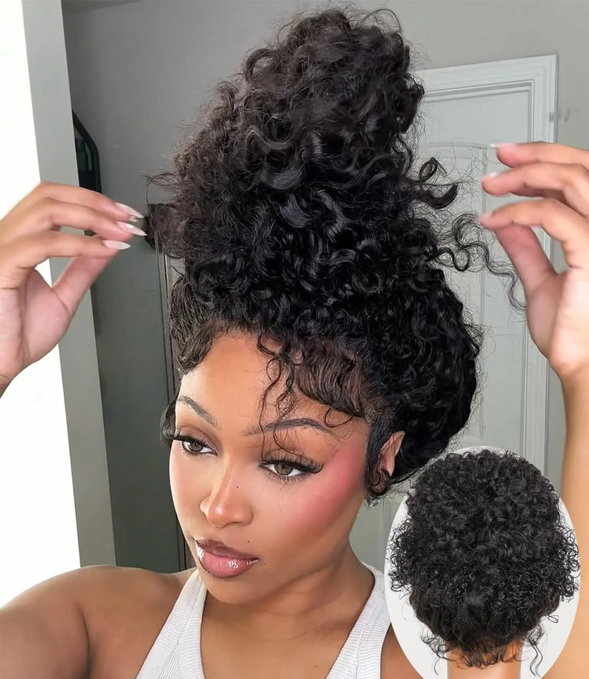 Full Lace Wig Deep Wave Frontal Brazilian Curly Human Hair HD Invisible
