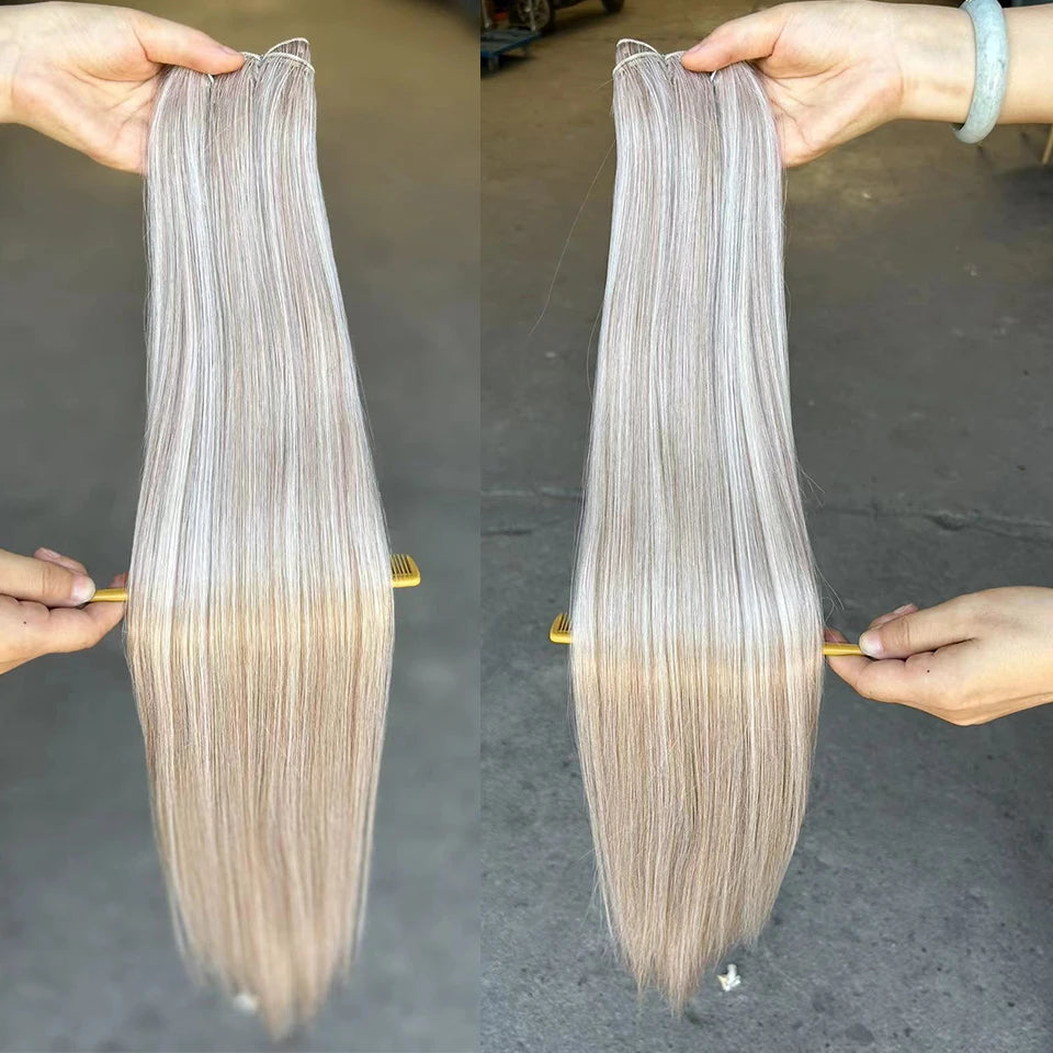 Orange Bone Straight Hair Bundles 24-32 Natural Weaving Bio Synthetic Bug Fancy