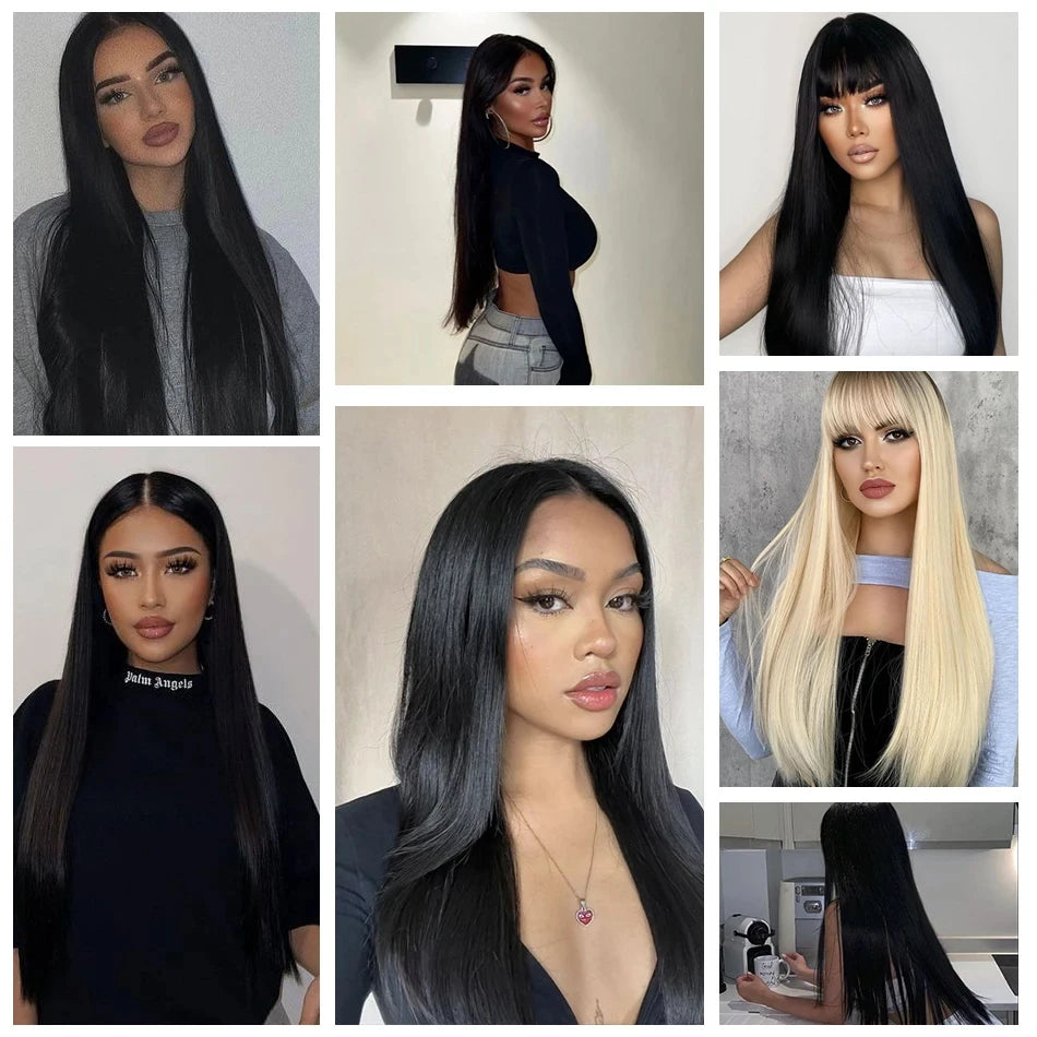 Clip in Hair Extensions Chestnut Brown Double Weft Thick 120G Silky Straight
