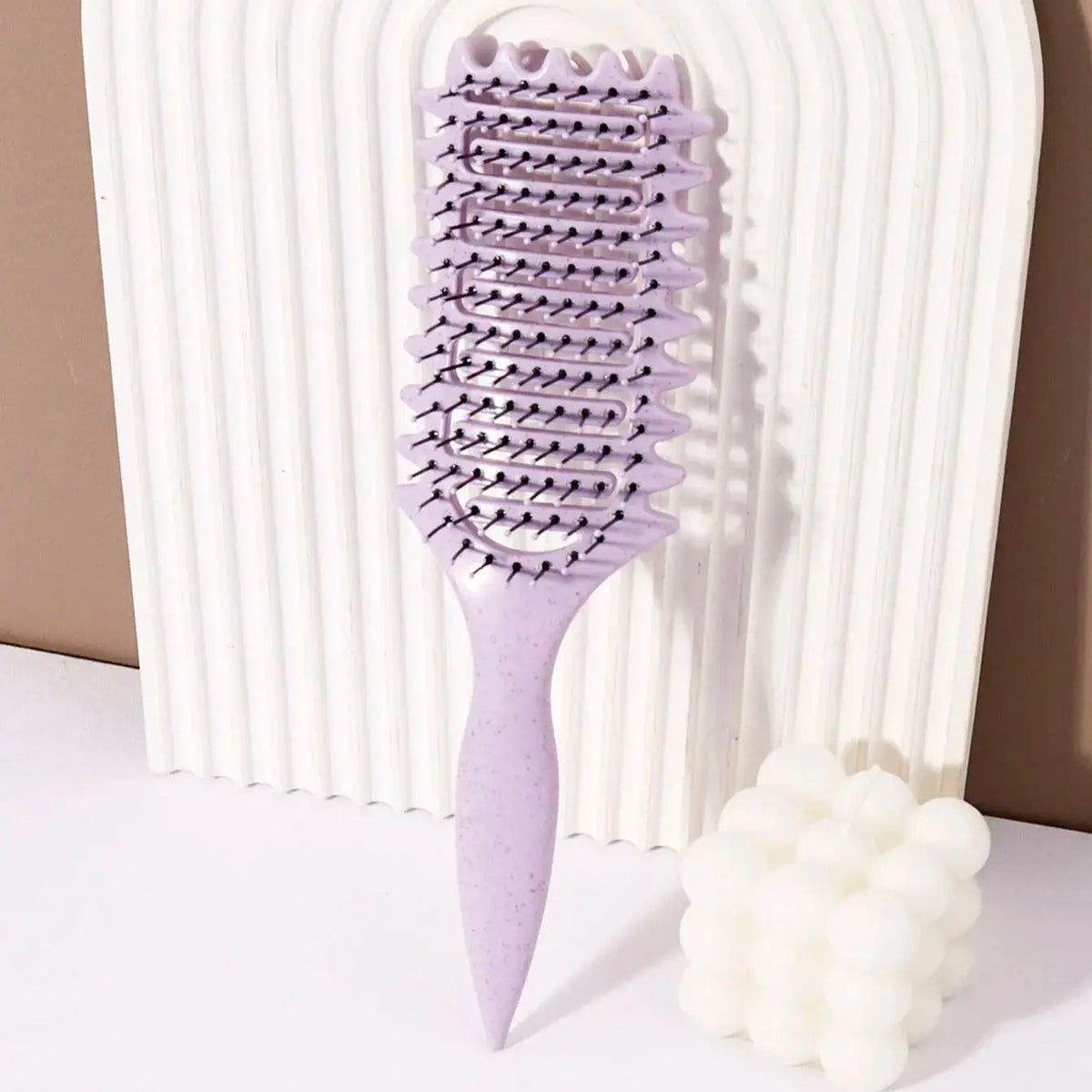 Curling Styling Brush, Hollow Massage Comb, Nylon Bristles, ABS Handle, Comfortable Grip
