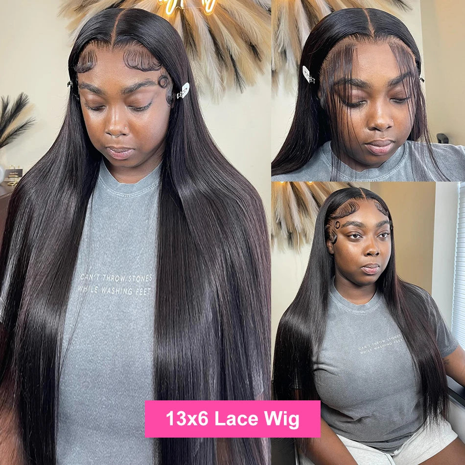 Straight Lace Front Human Hair Wigs, 13x4 HD Frontal Density Natural Hairline