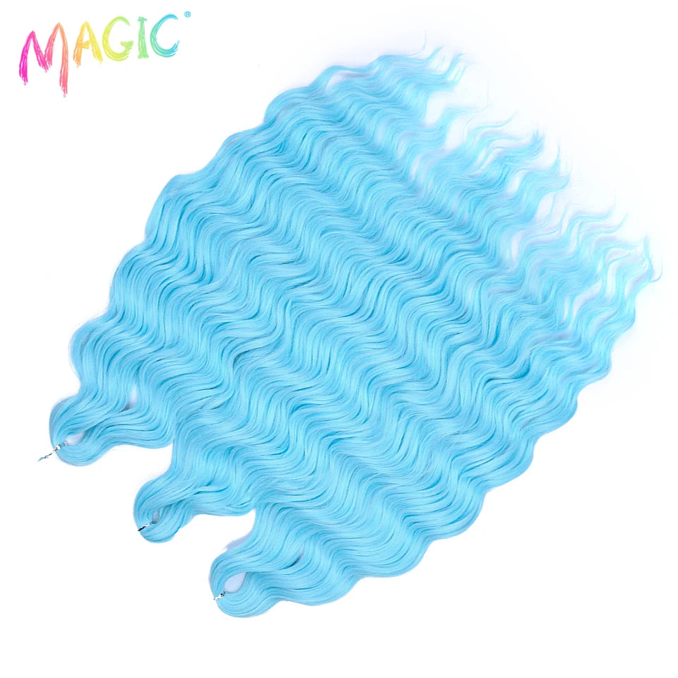 Water Wave Braiding Hair Extensions Ombre Blonde Deep Afro Curl Twist Crochet