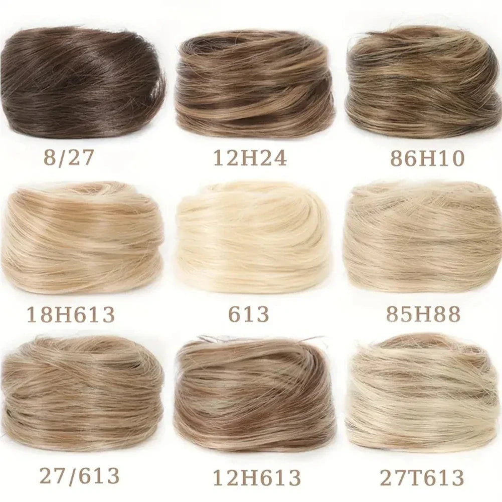 Human Hair Buns Ponytail Hairpiece Brazilian Pieces Bun Scrunchies Updos Donut Chignon
