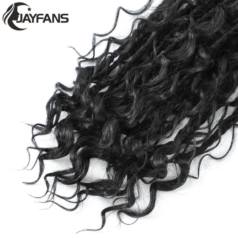 Boho Box Braids Crochet Synthetic Hair Goddess Curly Ends Bohomian