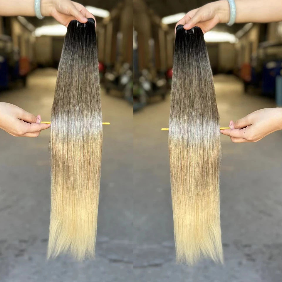 Orange Bone Straight Hair Bundles 24-32 Natural Weaving Bio Synthetic Bug Fancy