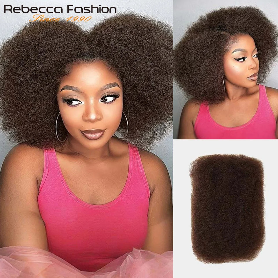 Remy Afro Kinky Curly Bulk Human Hair for Braiding, 50g/pc, Natural Colour, No Weft